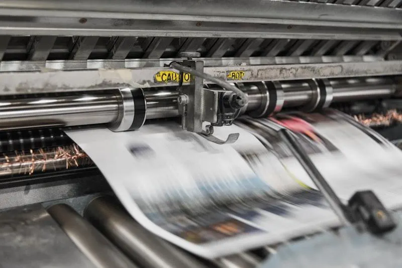 Digital printing press running contract print work at BPM Print Trafford Park