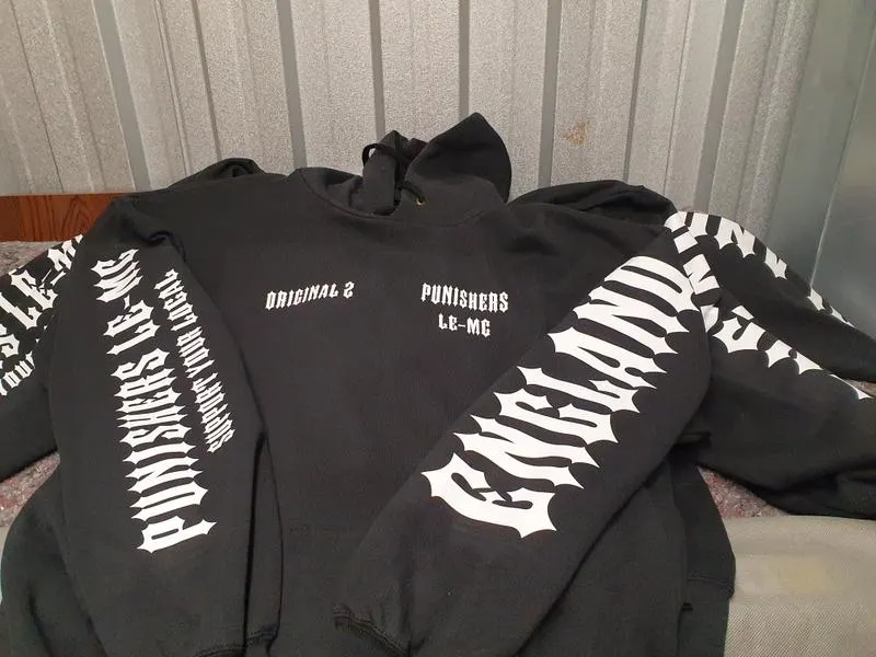 Custom printed hoodies with sleeve designs produced by BPM Print Manchester